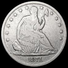 1871-S Seated Liberty Half Dollar CLOSELY UNCIRCUL