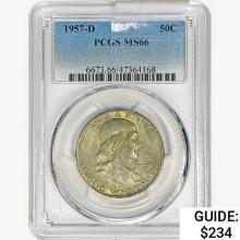 1957-D Franklin Half Dollar PCGS MS66