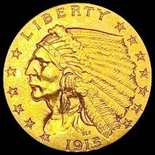 1915 $2.50 Gold Quarter Eagle CLOSELY UNCIRCULATED