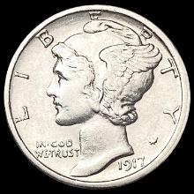 1917-S Mercury Dime CHOICE AU