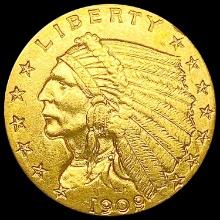 1909 $2.50 Gold Quarter Eagle CHOICE AU