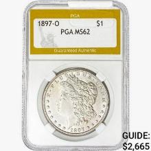 1897-O Morgan Silver Dollar PGA MS62