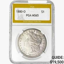 1880-O Morgan Silver Dollar PGA MS65