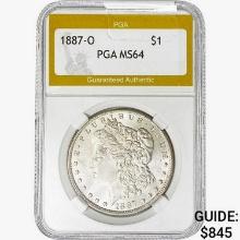 1887-O Morgan Silver Dollar PGA MS64