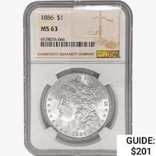 1886 Morgan Silver Dollar NGC MS63