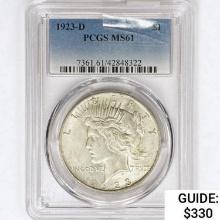 1923-D Silver Peace Dollar PCGS MS61