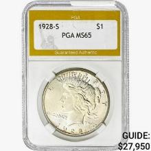 1928-S Silver Peace Dollar PGA MS65