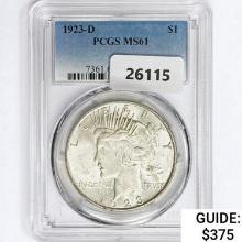 1923-D Silver Peace Dollar PCGS MS61