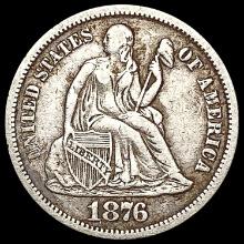 1876-CC Seated Liberty Dime LIGHTLY CIRCULATED