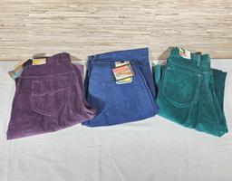 3 Pair of New Old Stock Womens Wrangler Corduroys