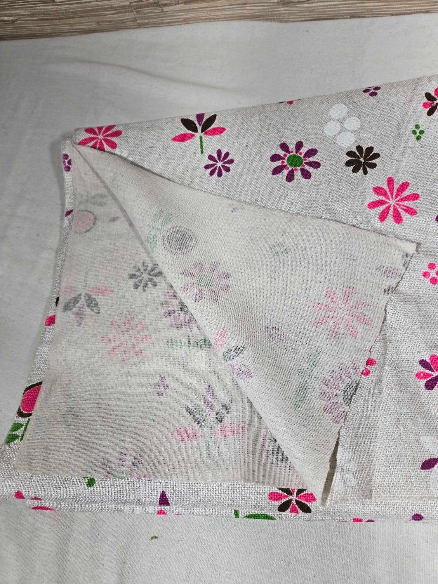 Vintage Linen Blend Fabric, Lucite Grapes, & Tea Towels