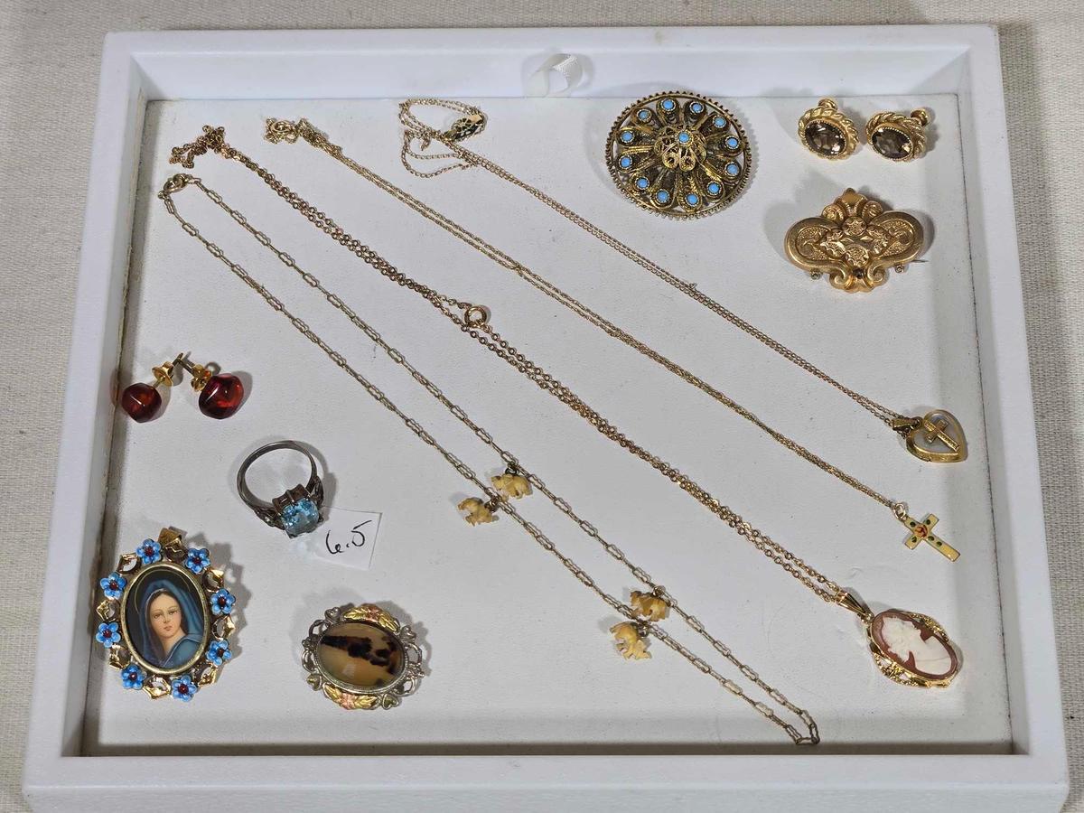 Vintage .800 Silver & Gold Filled Jewelry