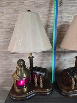 Pair of Port & Starboard Nautical Theme Lamps