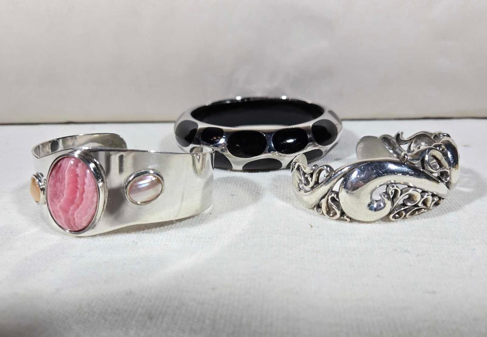 3 Sterling Silver Bracelets Incl. Jay King Desert Rose Trading Co.