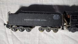 American Flyer 322 Model Railroad S Gauge Engine, Tender, Caboose, 3 Cars and Transformer