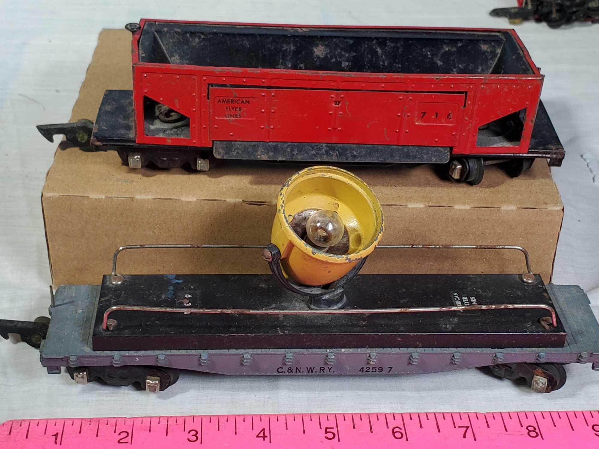 American Flyer 322 Model Railroad S Gauge Engine, Tender, Caboose, 3 Cars and Transformer