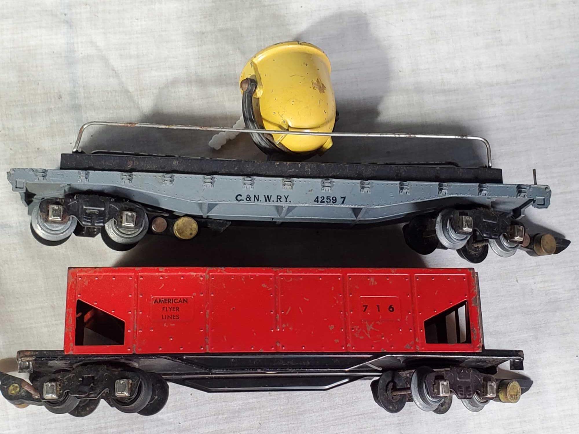 American Flyer 322 Model Railroad S Gauge Engine, Tender, Caboose, 3 Cars and Transformer