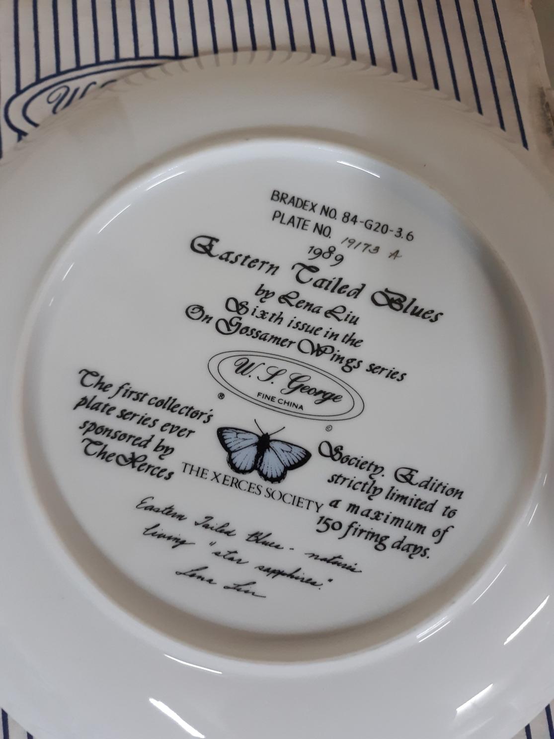 WJ George Fine China Butterfly Plates