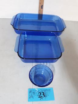 Blue Pyres Dishes, Qty 3