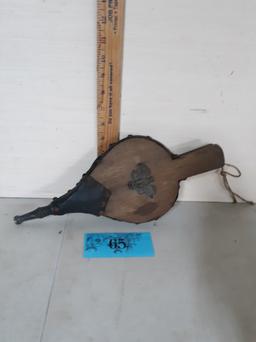 Vintage Leather Wood Fire Bellows w/Eagle