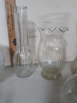 Clear Glass Lot, Vases, Globes