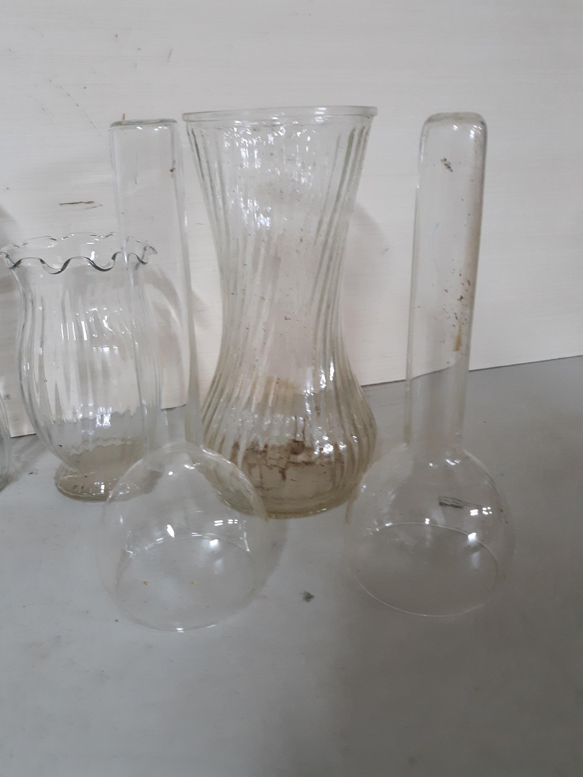 Clear Glass Lot, Vases, Globes