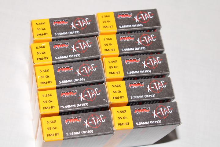 200 Rounds of PMC "X-TAC" 5.56mm 55 Gr. FMJ-BT Ammo