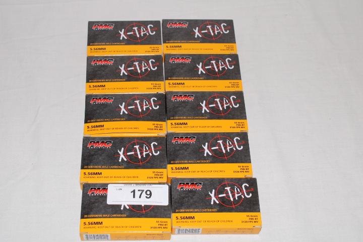 200 Rounds of PMC "X-TAC" 5.56mm 55 Gr. FMJ-BT Ammo