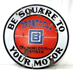 30" Barnsdall "World's First Refiner" Porcelain Sign