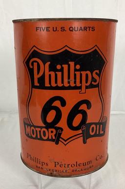 Phillips 66 "Ribbon" Five Quart Oil Can Bartlesville, OK