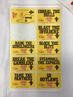 Oklahoma Outlaws Professional Football Bandana, Decals and Pinback