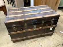 Antique Trunk- Wood & Metal Bound