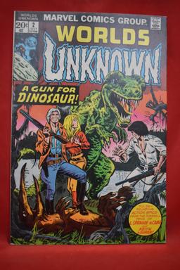 WORLDS UNKNOWN #2 | A GUN FOR DINOSAUR! | JOHN ROMITA SR - 1973 | NICE ONE!