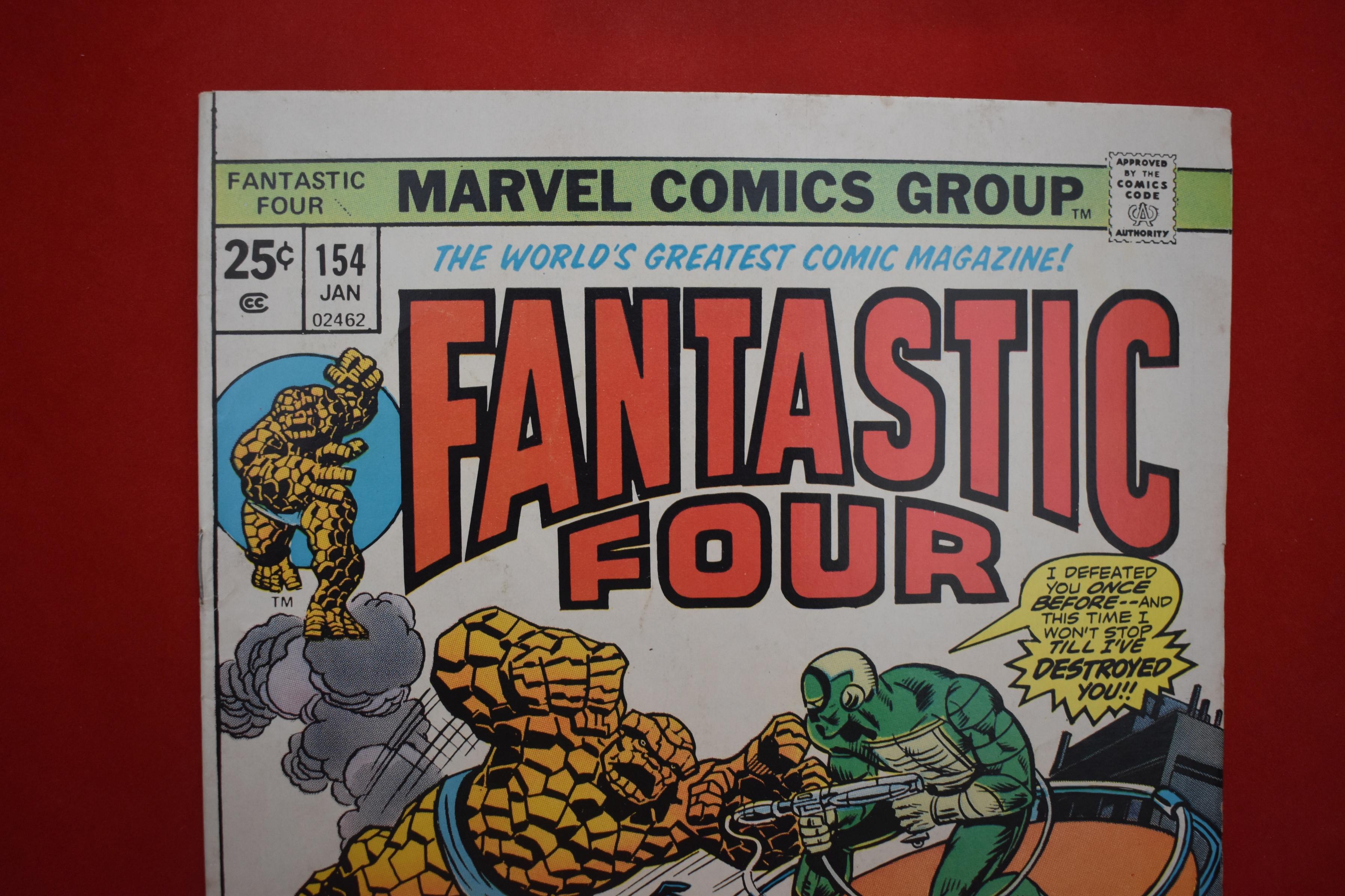 FANTASTIC FOUR #154 | THE MAN IN THE MYSTERY MASK! | GIL KANE - 1975 - GALACTUS MVS INTACT