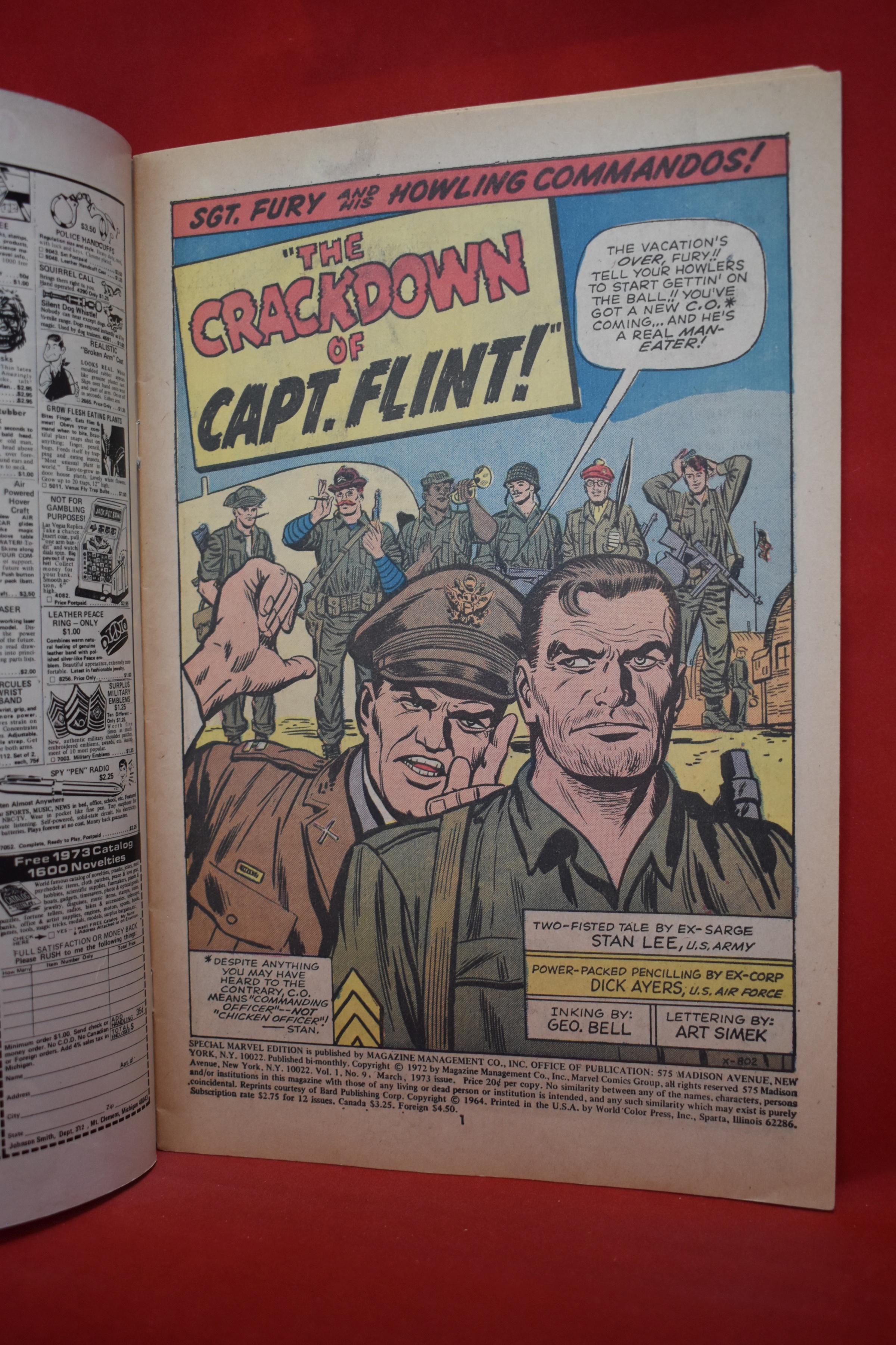 MARVEL SPECIAL EDITION #9 | NICK FURY - CRACKDOWN | DICK AYERS - 1973