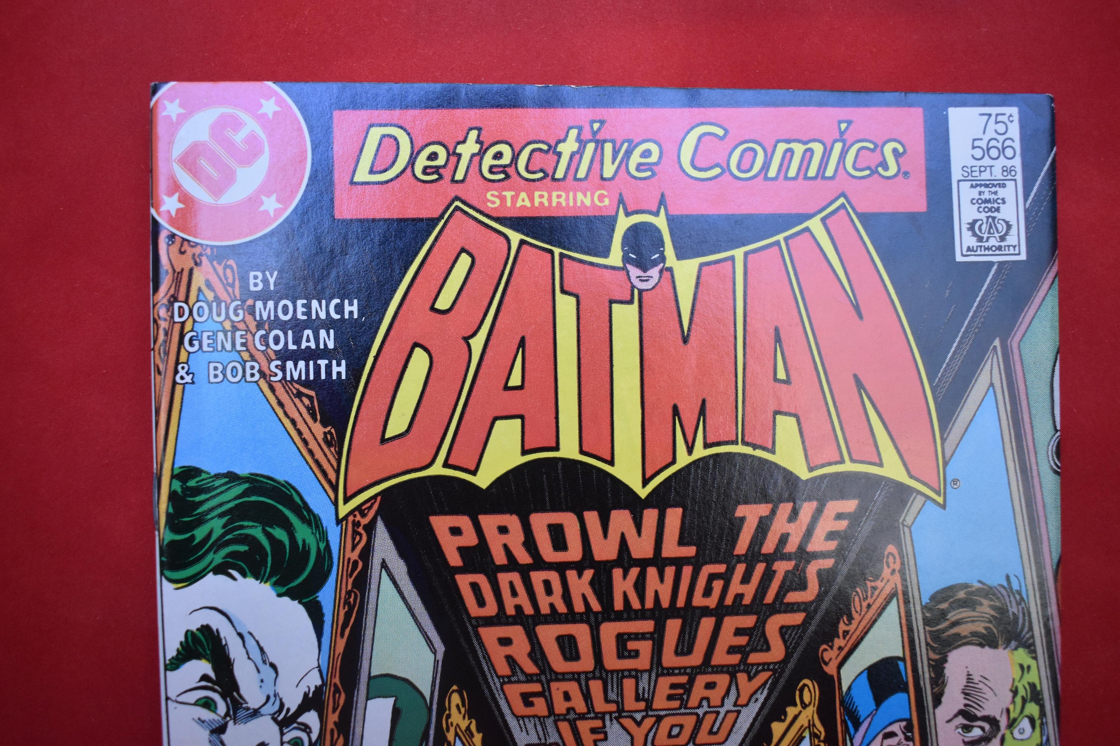 DETECTIVE COMICS #566 | KEY CLASSIC GIORDANO ROGUES GALERY COVER - NICE NEWSSTAND!