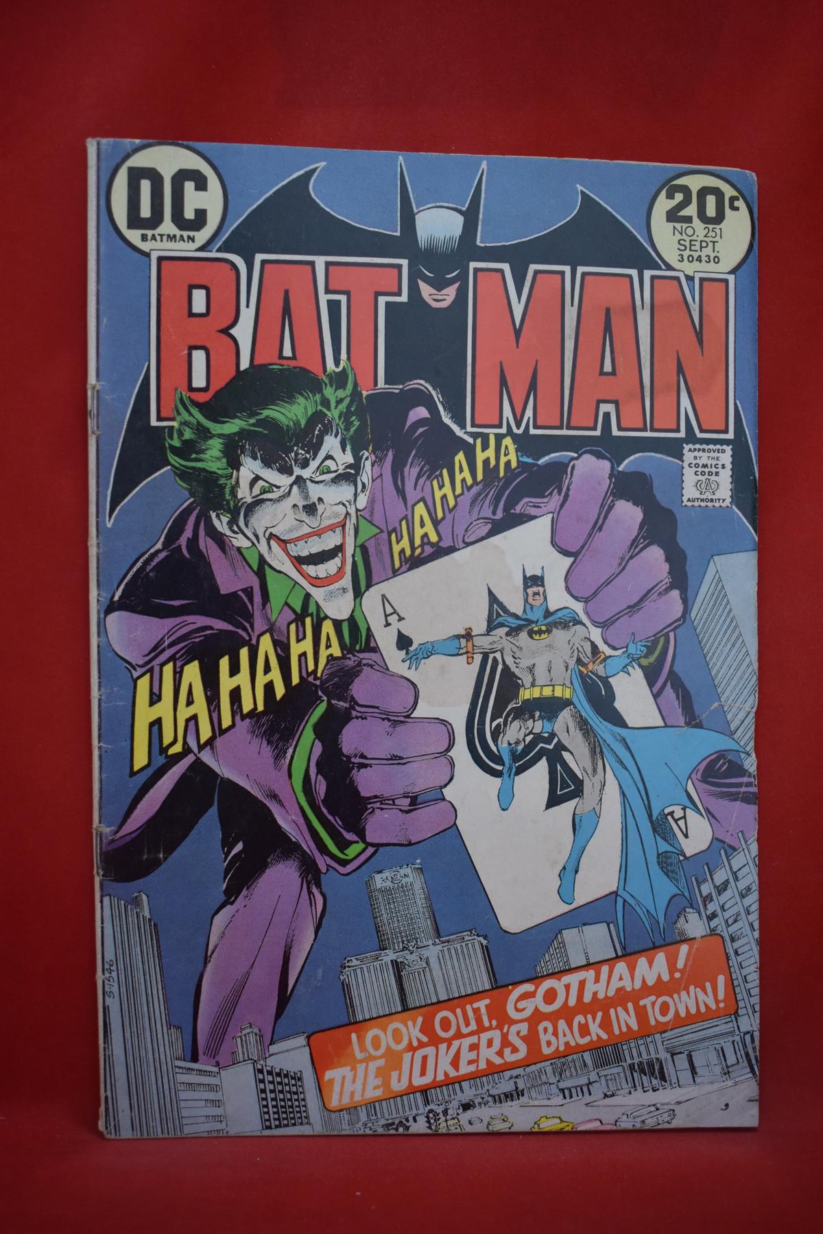 BATMAN #251 | KEY ICONIC NEAL ADAMS JOKER COVER! | *STAPLES SOLID - COMPLETE*