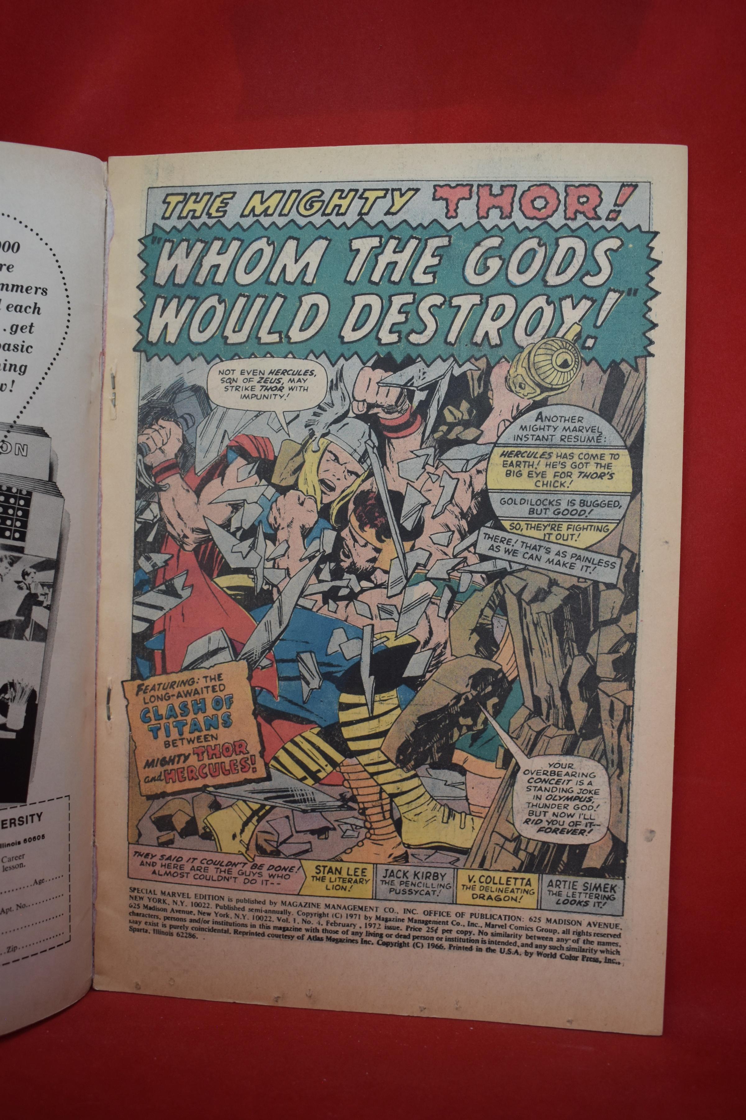 SPECIAL MARVEL EDITION #4 | THE HAMMER AND THE HOLOCAUST! | JACK KIRBY - 1972