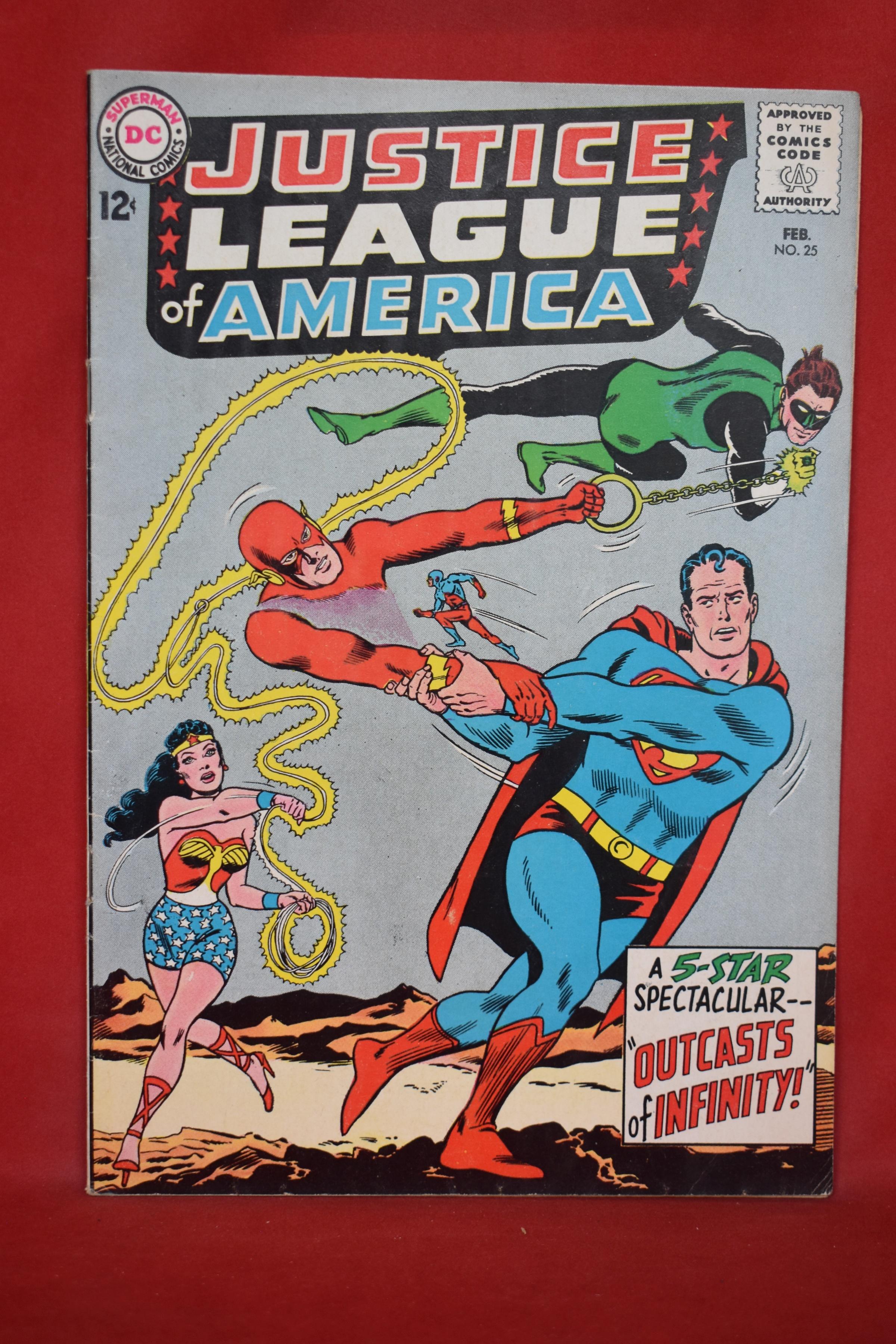 JUSTICE LEAGUE #25 | OUTCASTS OF INFINITY! | MIKE SEKOWSKY - 1964 - NICE BOOK!