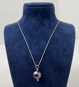 Jordan Sterling Silver Necklace With Globe Pendant