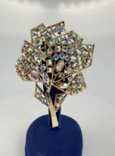 Weiss Aurora Rhinestone Costume Jewelry Brooch