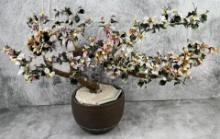 Chinese Peking Glass Jade Bonsai Tree