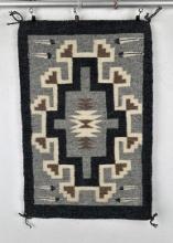 Navajo Indian Two Grey Hills Blanket Rug