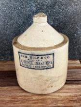 Sam Hilf & Co Liquor Crock Jug Pueblo Colorado