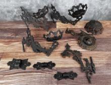 Cast Iron Oil Lamp Wall Brackets