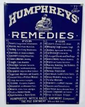 Humphey's Remedies Porcelain Sign