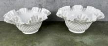 Fenton Milk Glass Hobnail Bowls