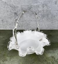 Fenton Glass Silver Crest Basket