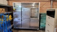 6 DOOR SELF-CONTAINED FREEZER, WORKS BUT NEEDS REPAIR