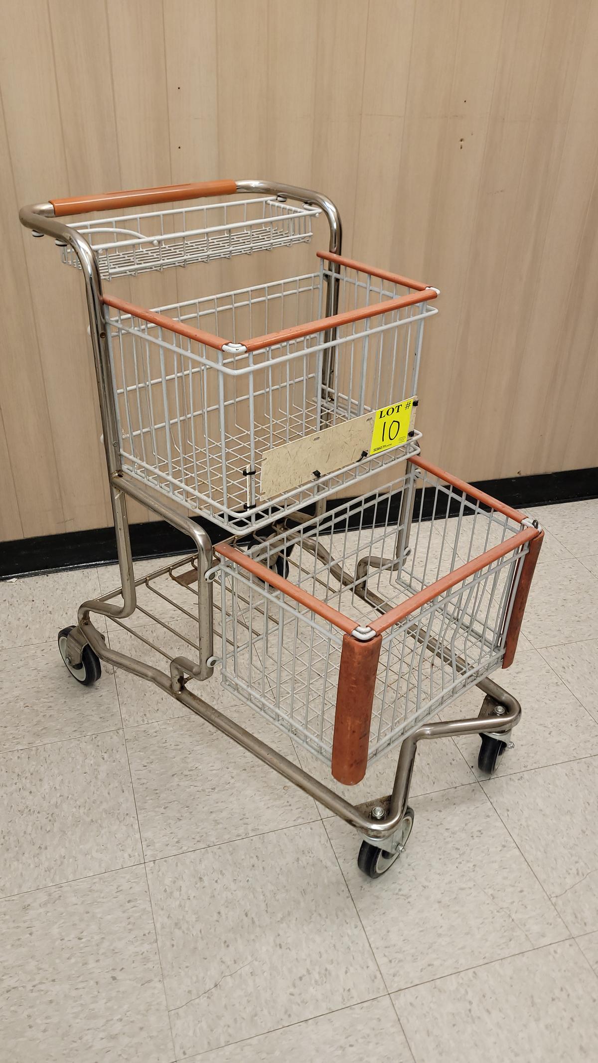 SHOPPING CART METAL 2 BASKET